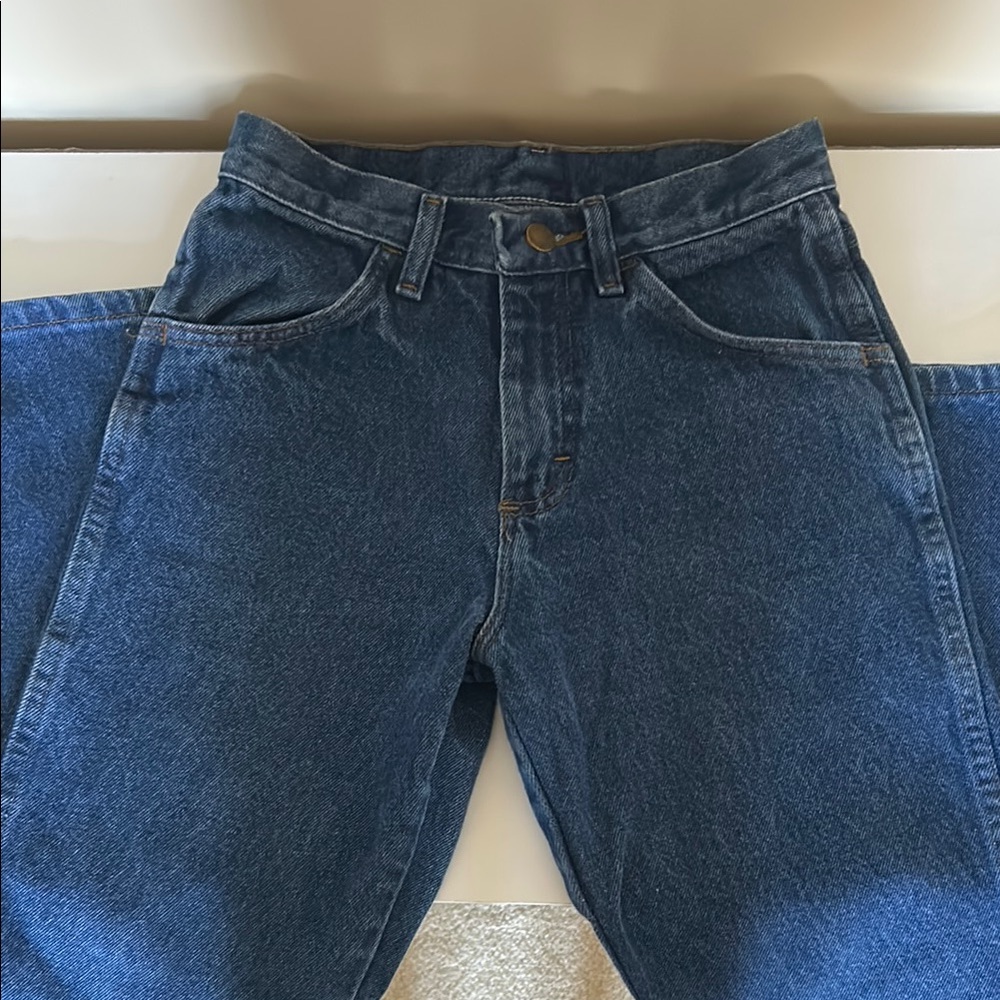 Rustler Dark Blue Denim Jeans with Branded Button